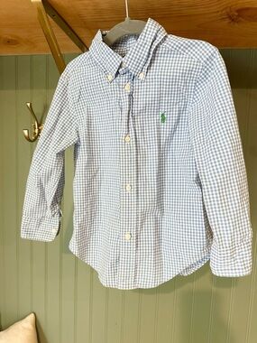 Ralph Lauren 3T Blue Gingham Button Down Shirt!!